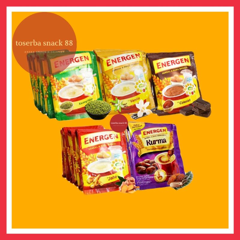 

ENERGEN/Sereal Susu Berenergi/Varian Rasa (30 gram × 10 pcs)
