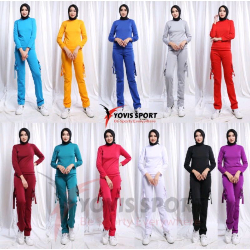 CELANA SENAM CARGO KANTONG 4 YOVIS SPORT / CELANA SENAM YOVIS SPORT / CELANA OLAHRAGA WANITA