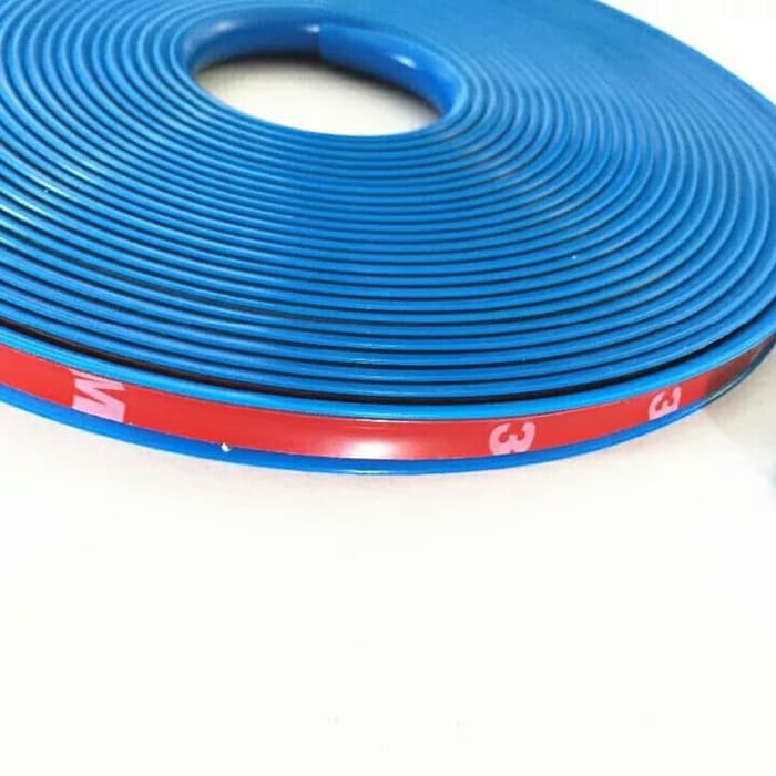 8 Meter Biru Blue Lis Warna Pelindung Velg Mobil Wheel Protector Karet