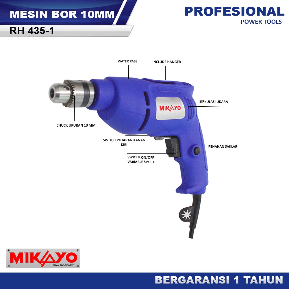 MURAH!! Mesin Bor Listrik RYU RDR 10-3 RE RYU RID 13-1 RE Electric Drill Bor Tangan / Bor Listrik Drill Bolak Balik / Bor Dinding / BOR TEMBOK BETON 10MM 13MM ORIGINAL