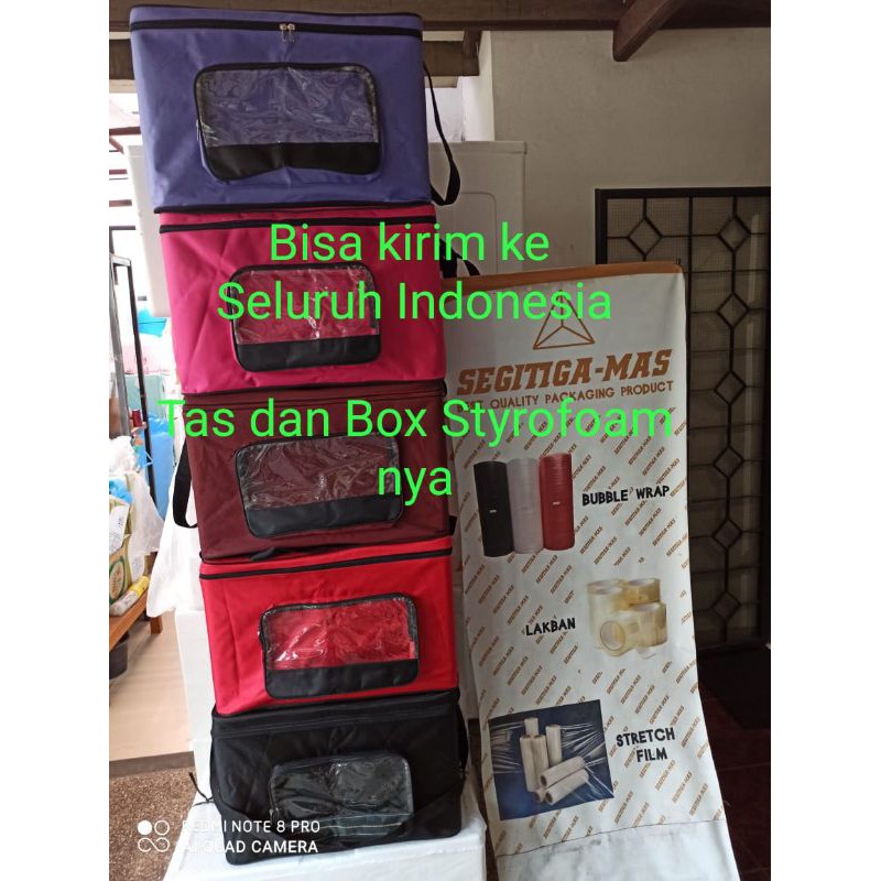 1 Set|Komplit|Tas+box styrofoam 10 kg| 52x37x34 cm| untuk ice cream/ minuman dingin/ pemancing / coo