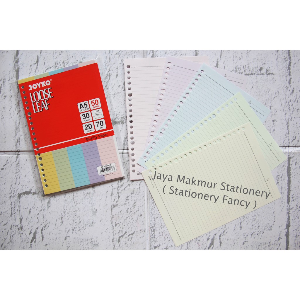 Kertas File Loose Leaf Color Binder Warna Joyko A5 Mix A5-103MIX-50