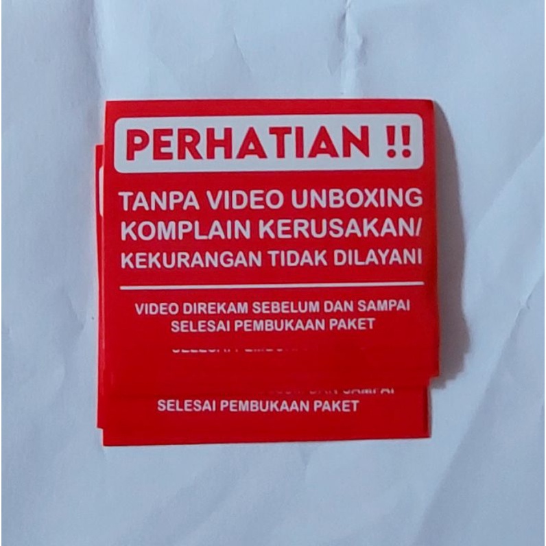 

STICKER VIDIO UNBOXING MERAH/STIKER UNBOXING/LABEL UNBOXING ONLINESHOP