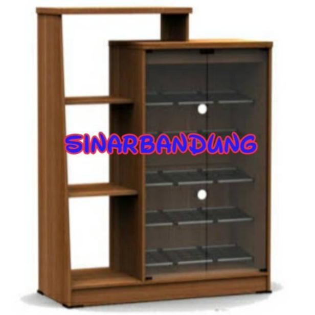 LEMARI SEPATU KACA ADA RAK SEPATU KACA SERBAGUNA TEMPAT HELM Diskon ---Ready---