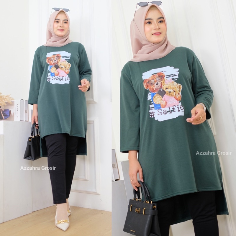 Selfie Tunik - Tunik Jumbo Babyterry Spandex Print DTS LD110 Tangan 7/8 / 366-6934