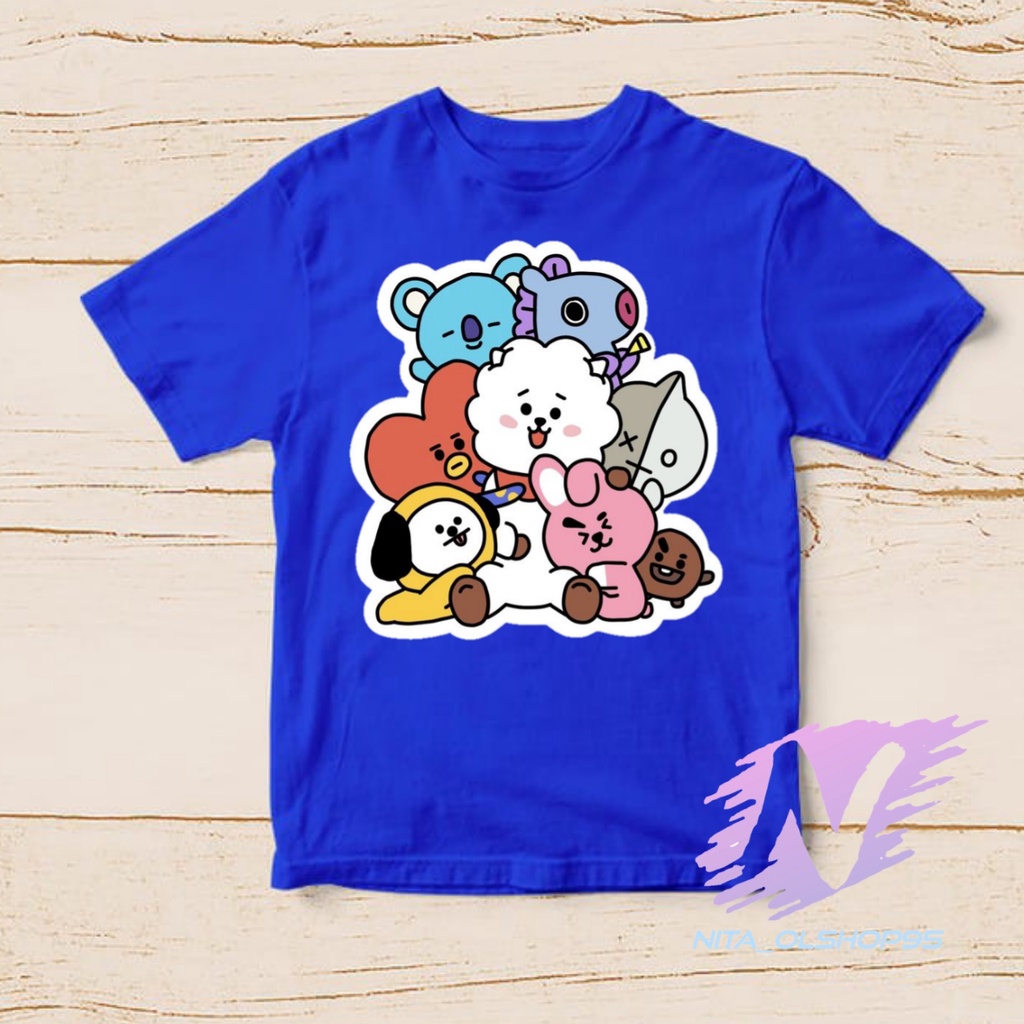 kaos anak animasi kartun bts