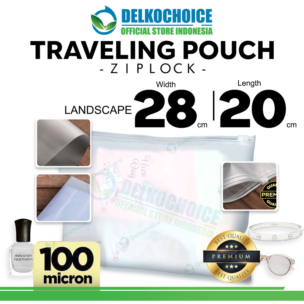 PREMIUM Travel Organizer 28x20cm Traveling Pouch Zipper Bag Delkochoice