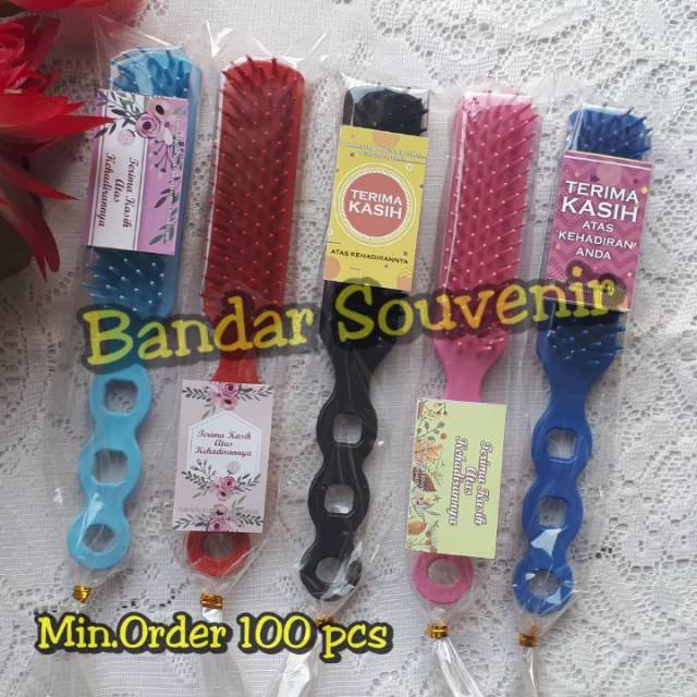 Isi 50 pcs Souvenir ORI Sisir Sikat/Salon Kemasan Plastik Souvenir Pernikahan