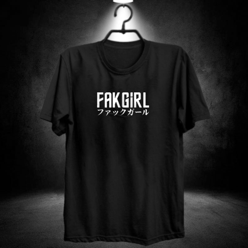 Kaos fakgirl japanese / baju distro katun impor luar negri / kanji jepang / anime wibu otaku / cewek
