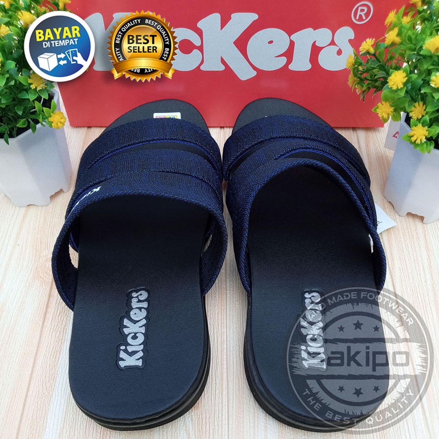 PROMO 8.8 SHOPEE MALL GREAT SALE MURAH LEBAY !! SANDAL PRIA DEWASA KICKERS SLOP BISBAN LURUS BIRU / SANDAL RINGAN TERBARU / SAKIPO