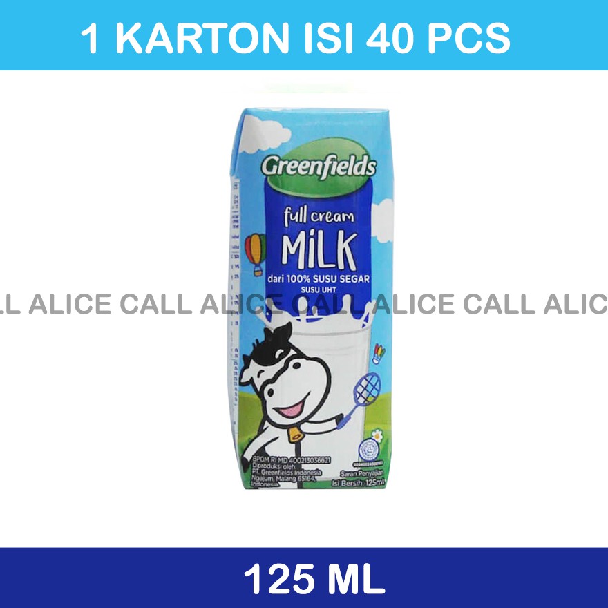 

SUSU GREENFIELDS UHT MILK FULL CREAM CARTON 125 ML X 40 PCS