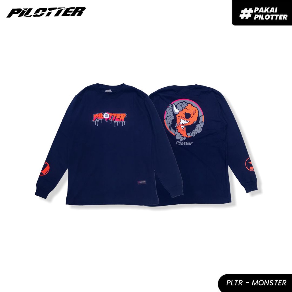 KAOS PILOTTER MONSTER FREE STIKER ORIGINAL KAOS BRAND LOKAL PILOTTER KAOS PRIA DAN KAOS WANITA