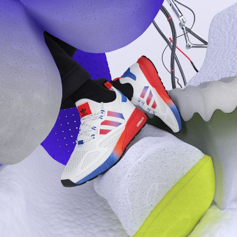 adidas ZX 2K BOOST Cloud White Glow Blue ORIGINAL BNIB RESMI