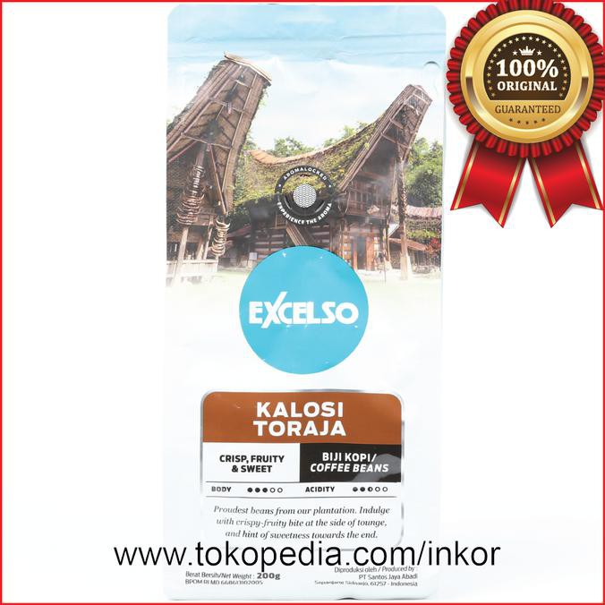 

EXCELSO KALOSI TORAJA BIJI KOPI COFFEE BEANS POUCH 200GR