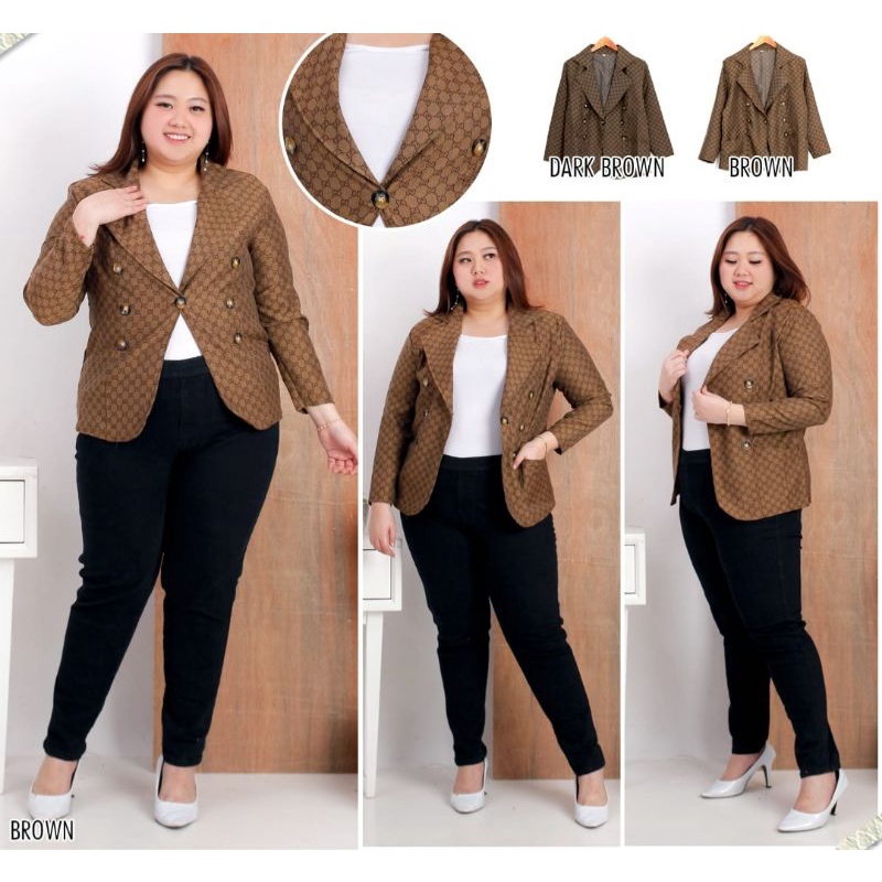 Blazer katun bangkok//Blazer wanita jumbo//Blazer jumbo terlaris
