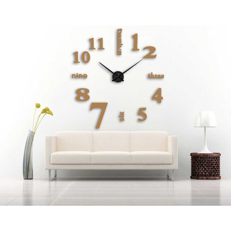 Paling Dicari ! Jam Dinding DIY Giant Wall Clock 50-60cm Model English Word - DIY-10