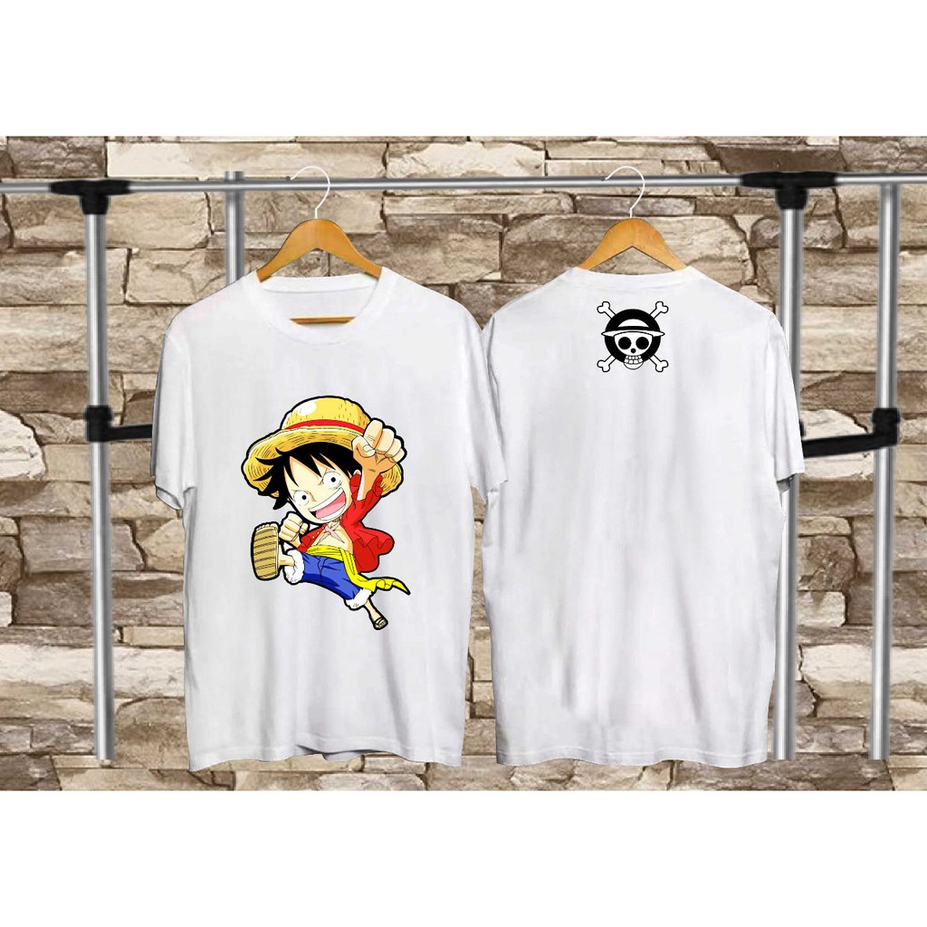 COD IndoDistro Kaos Distro Luffy Kecil  Baju Kaos One Piece Dewasa Keren Cotton