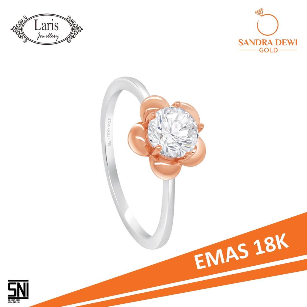 Cincin Flower Scarlet Sandra Dewi Gold 18K