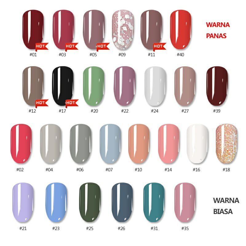 【ALNECE】40 warna Nail Polish /gel cat kuku Dapat dikupas/kutek peel off