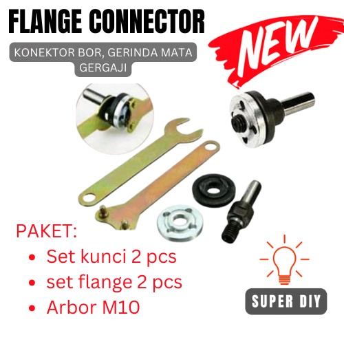 ARBOR CONNECTION M10 FLANGE COUPLING ADAPTER / COUPLING KOPEL MATA GERINDA DAN GERGAJI KONEKTOR MESIN BOR MENJADI GERGAJI AQTAU GERINDA M10 Arbor Mandrel Adaptor