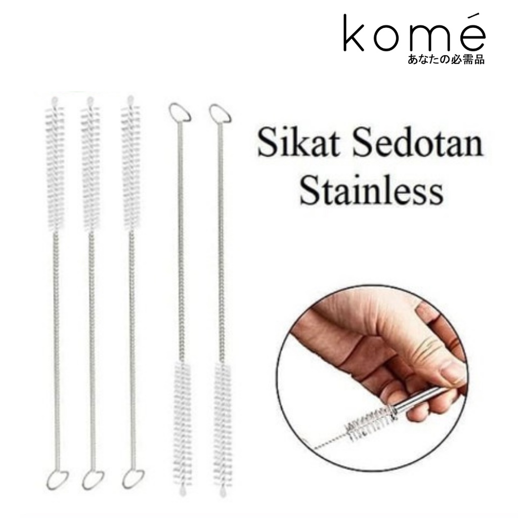 Sedotan Stainless Steel Lurus &amp; Sikat Brush Sedotan Stainless Steel Kecil Eco Friendly Reusable pakai ulang / Sedotan Stainless &amp; Sikat Murah