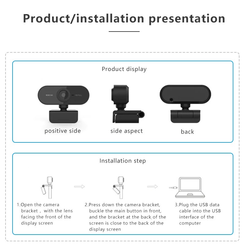 Usb Webcam Camera 1080P Full Hd With Microphone IP Camera Webcast Live Broadcast Video Meeting Camera