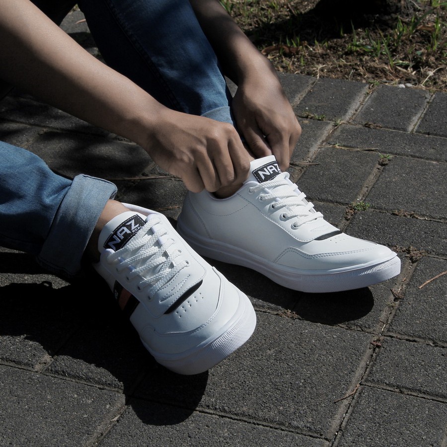 Sepatu Sneakers Putih Kombinasi Pria Cowok Casual DEDRICK NAZ Amron Store