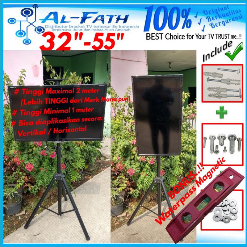 Bracket tv Standing Tripod 32&quot; s/d 55&quot; | Universal | Waterpass | High Quality | AEI.TRP55-001