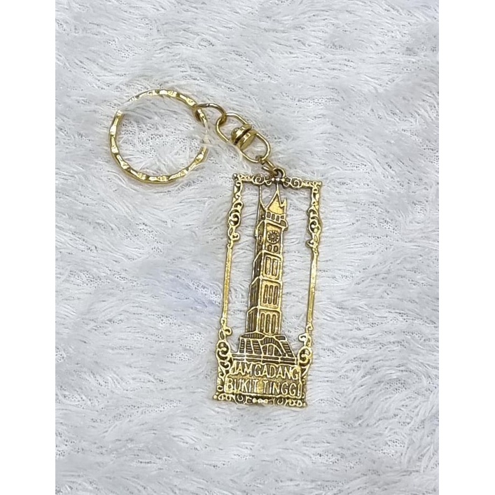 [BISA COD] Souvenir Gantungan Kunci Jam Gadang Bukittinggi Bahan Perak Bakar