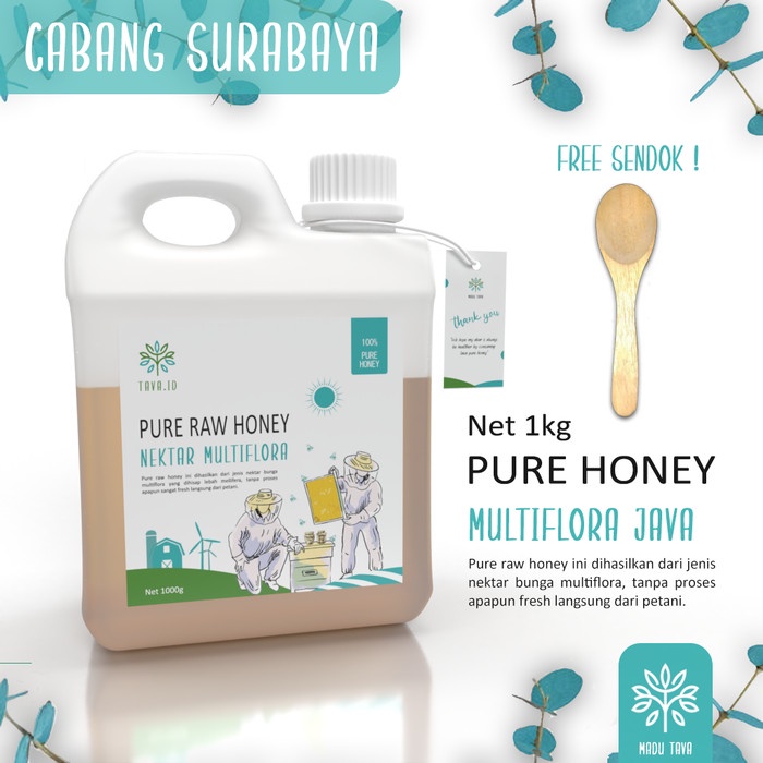 

Madu Murni Asli Tava 1kg Nektar Multiflora Java 100% Pure Raw Honey
