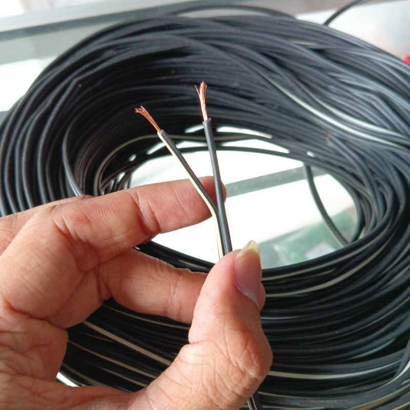 KABEL UNTUK LAMPU LED 12V KABEL ISI 2 X 10 MERAH HITAM PANJANG 1 METER KABEL SERABUT TEMBAGA LAMPU A