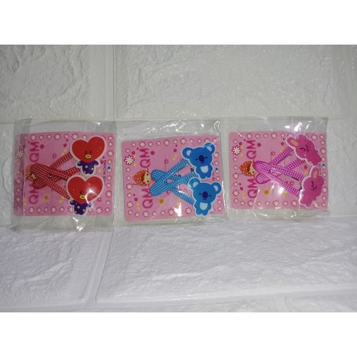PIN BT21 / 1 PASANG JEPITAN ANAK MOTIF BTS BT21 KPOP / HAIRCLIP BT21 BTS TERMURAH