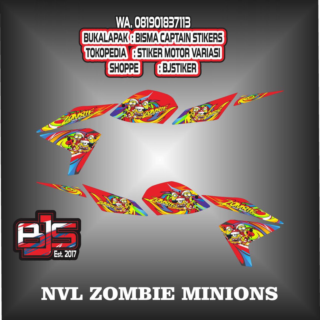 Stiker Striping List Motor New Vixion Lightning Zombi Minions
