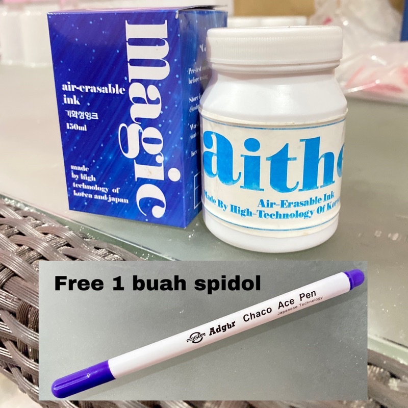 

Tinta Refill Spidol Penanda Kain/ water eraseable spidol pen/ Tinta Aither 150ml/ Tinta Spidol Warna Biru 150ml Free 1 buah spidol