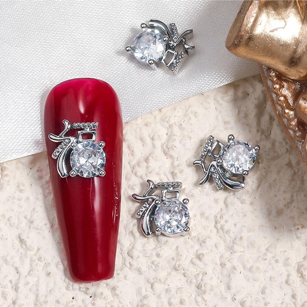 AUGUSTINA Agustin 3D Berlian Imitasi Dekorasi Kuku Zirkon Nail Art Charms Shiny Untuk Wanita2022Tahun Baru Dekorasi Manicure Fortune Rhinestone 3D Dekorasi Kuku Accesoires