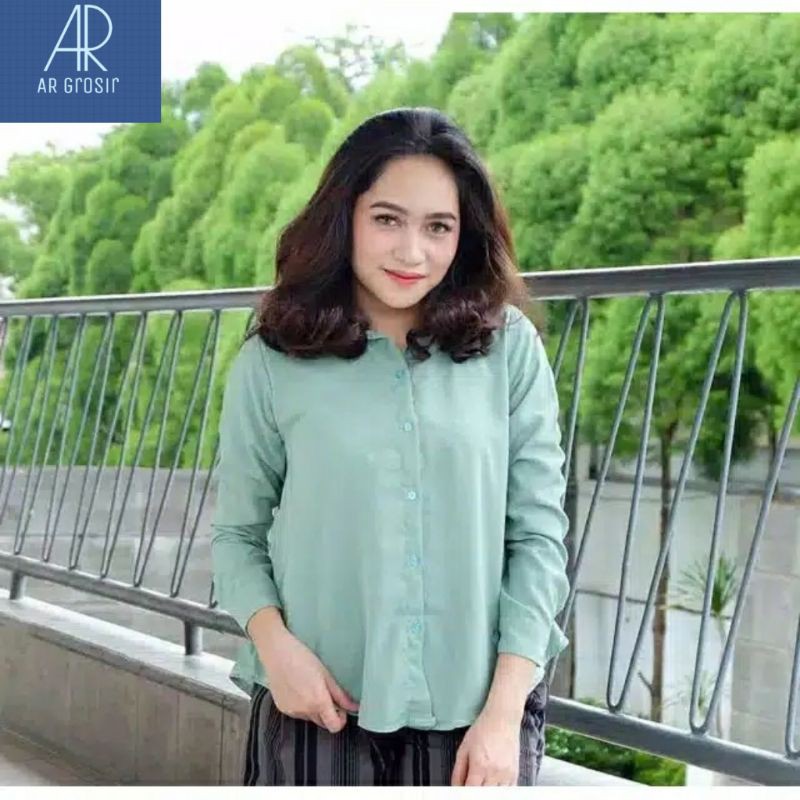 PROMO !!! BASIC TOP / KEMEJA WANITA BASIC SHIRT TOP POLOS_ Pretty Woman Basic-1