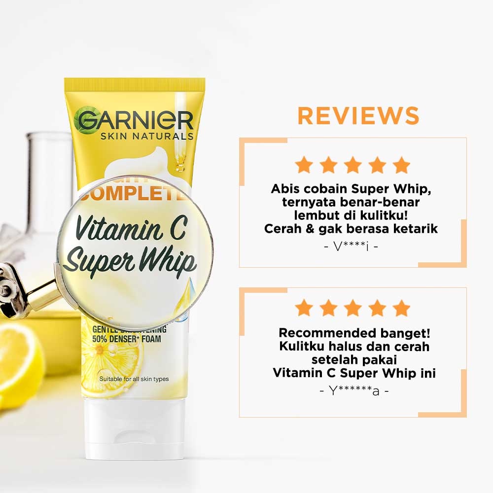 Garnier Bright Complete Vitamin C Brightrning Face Wash Scrub Cleanser Foam Skin Care / Garnier Bright Complete Foam/Scrub / Garnier Bright Complete Super Whip