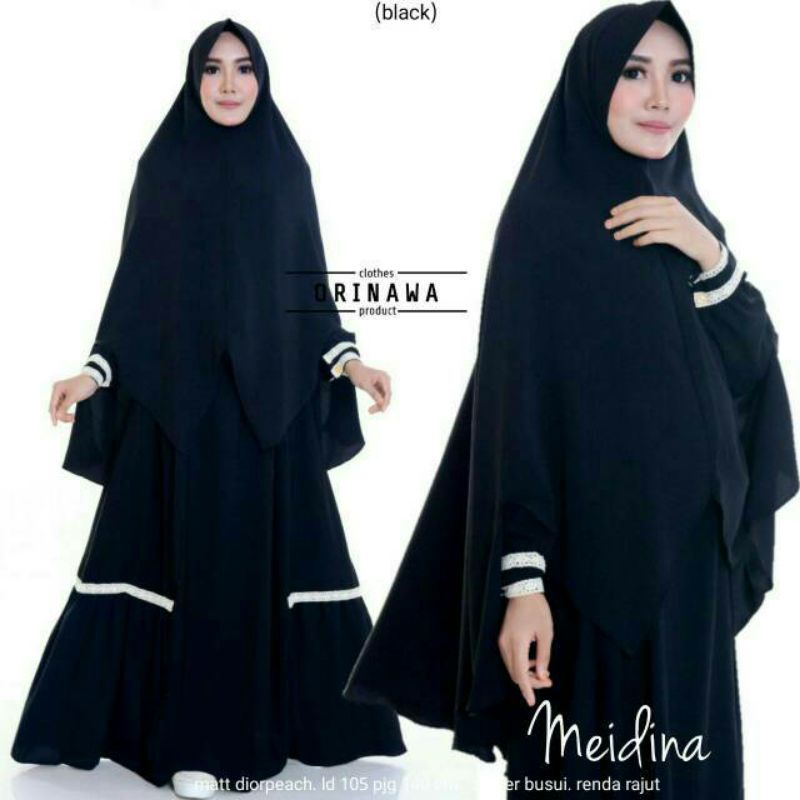 Setelan gamis + khimar MEIDINA syari orinawa | MEDINA ORI NAWA