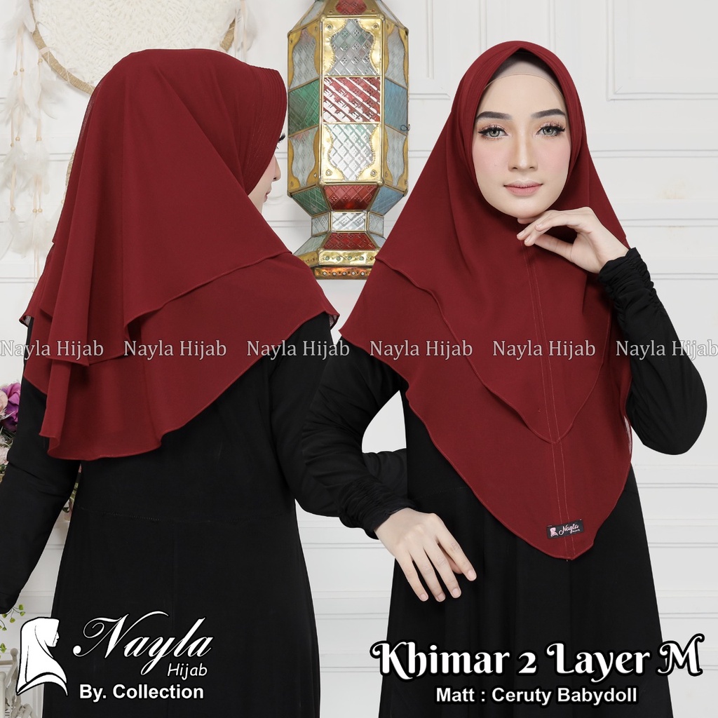 KHIMAR 2 LAYER SIZE M CERUTY BABYDOLL KERUDUNG CERUTY JUMBO ORIGINAL BY NAYLA HIJA'B