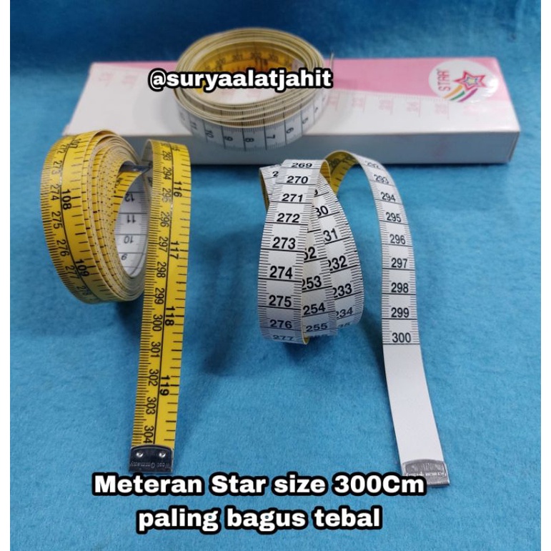 Meteran Star uk.300cm/3meter 15mm bagus tebal =rp.19.500/1pcs