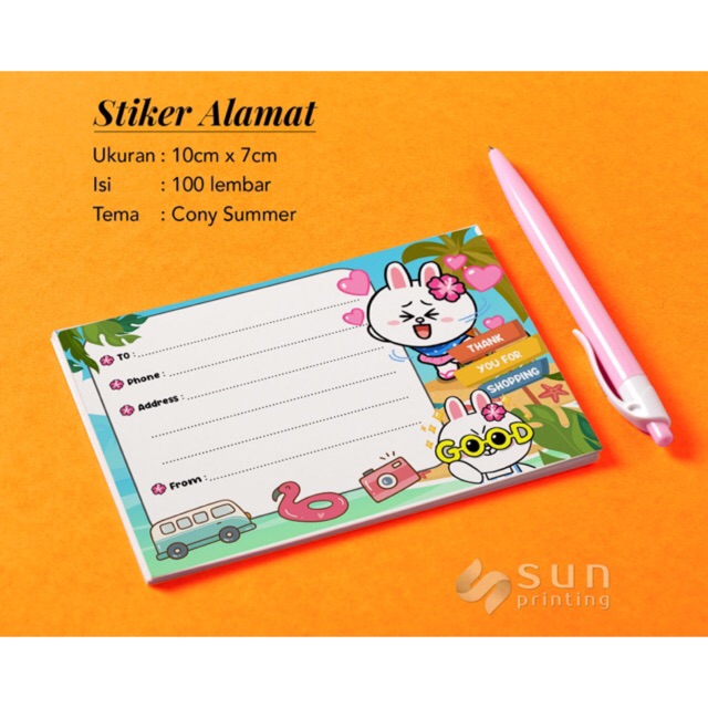 

Stiker Alamat Pengiriman Design kode CONYSUMMER