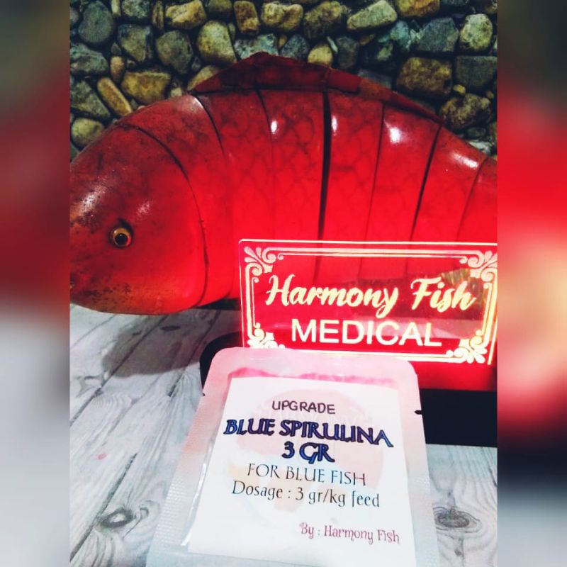 UPGRADE BLUE SPIRULINA 3GR For Blue Fish Vitamin Pigmen Warna Biru Ikan Pewarna Vitamin Cichlid Louh