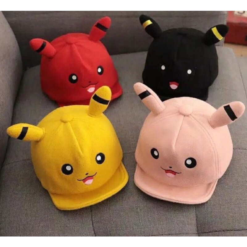 Topi Anak Bayi Karakter Pikachu Bahan Flece