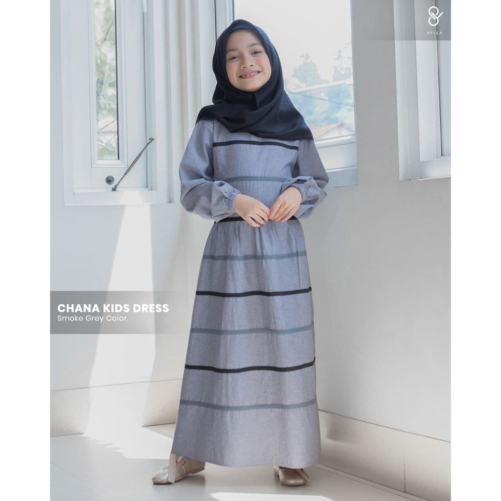 SYLLA// CHANA Dress Anak Muslimah Syari Kasual Chic Look by Sylla