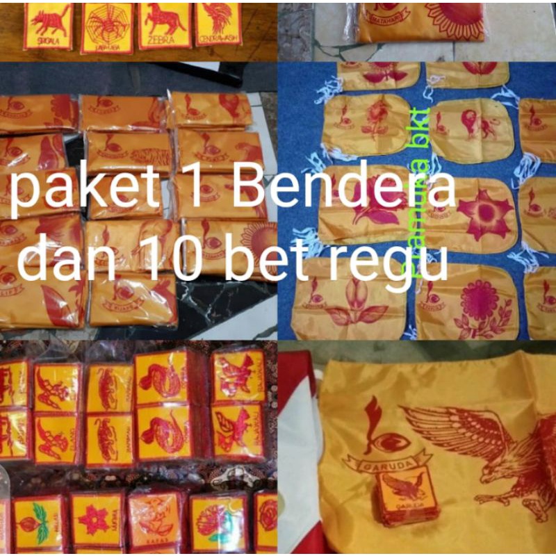 Paket 1Bendera regu &amp; 10 pcs bet regu bordir pa/pi