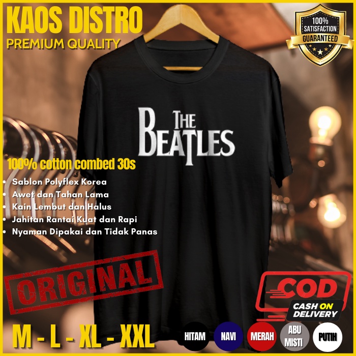 Kaos Band The Beatles Baju Distro Pria Branded Original Tshirt Cowok Cewek Keren Kekinian The Beatle