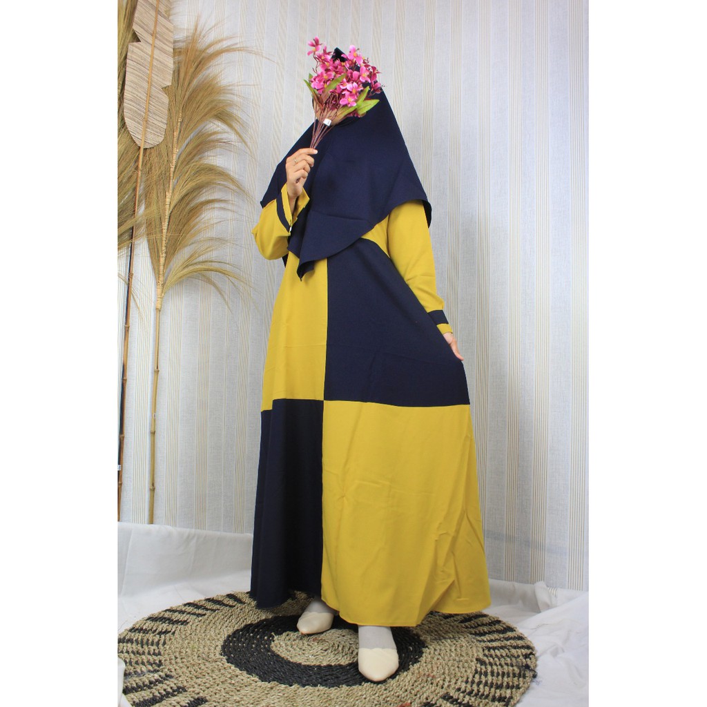 Gamis Itycrepe Set Khimar NISFI Busana Muslim Syari
