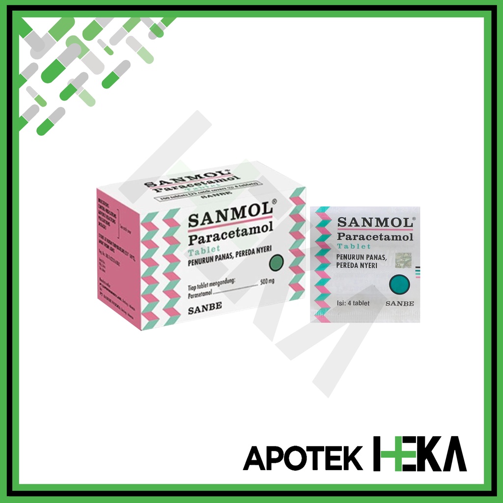 Sanmol Tablet Paracetamol 500 mg Penurun Panas Box isi 25x4 (SEMARANG)