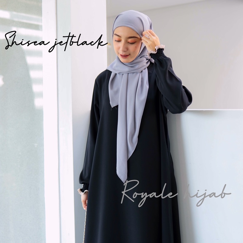 Shisea abaya jetblack mix renda arab