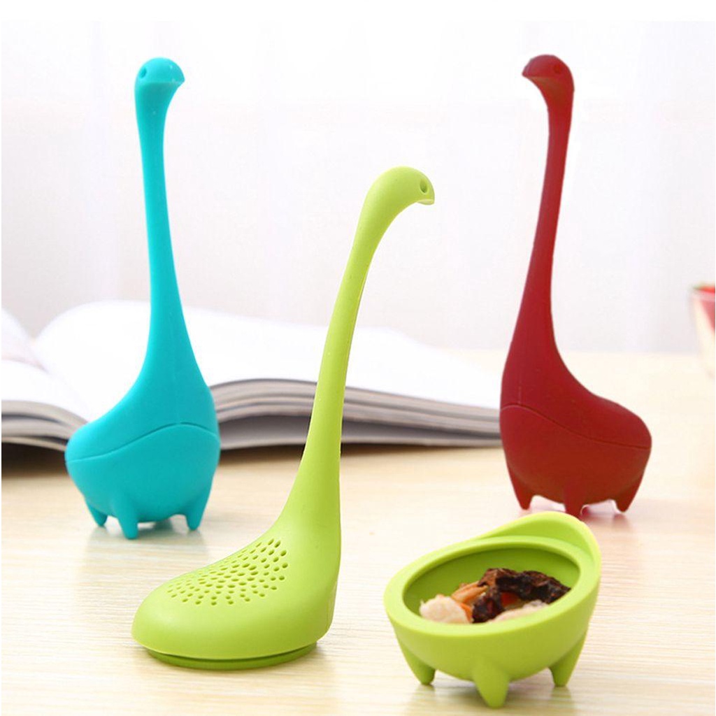 QUINTON Dinosaurus Tea Infuser Tahan Panas 1pcs Silikon Food grade Untuk Loose Tea Drinkware Alat Seduh Teh Saringan Teh